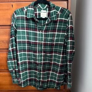 American Eagle Outfitters Green and Red Plaid Shirt